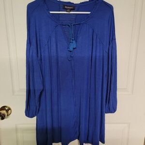 ~ Womens blue long sleeve soft shirt - size 18/20